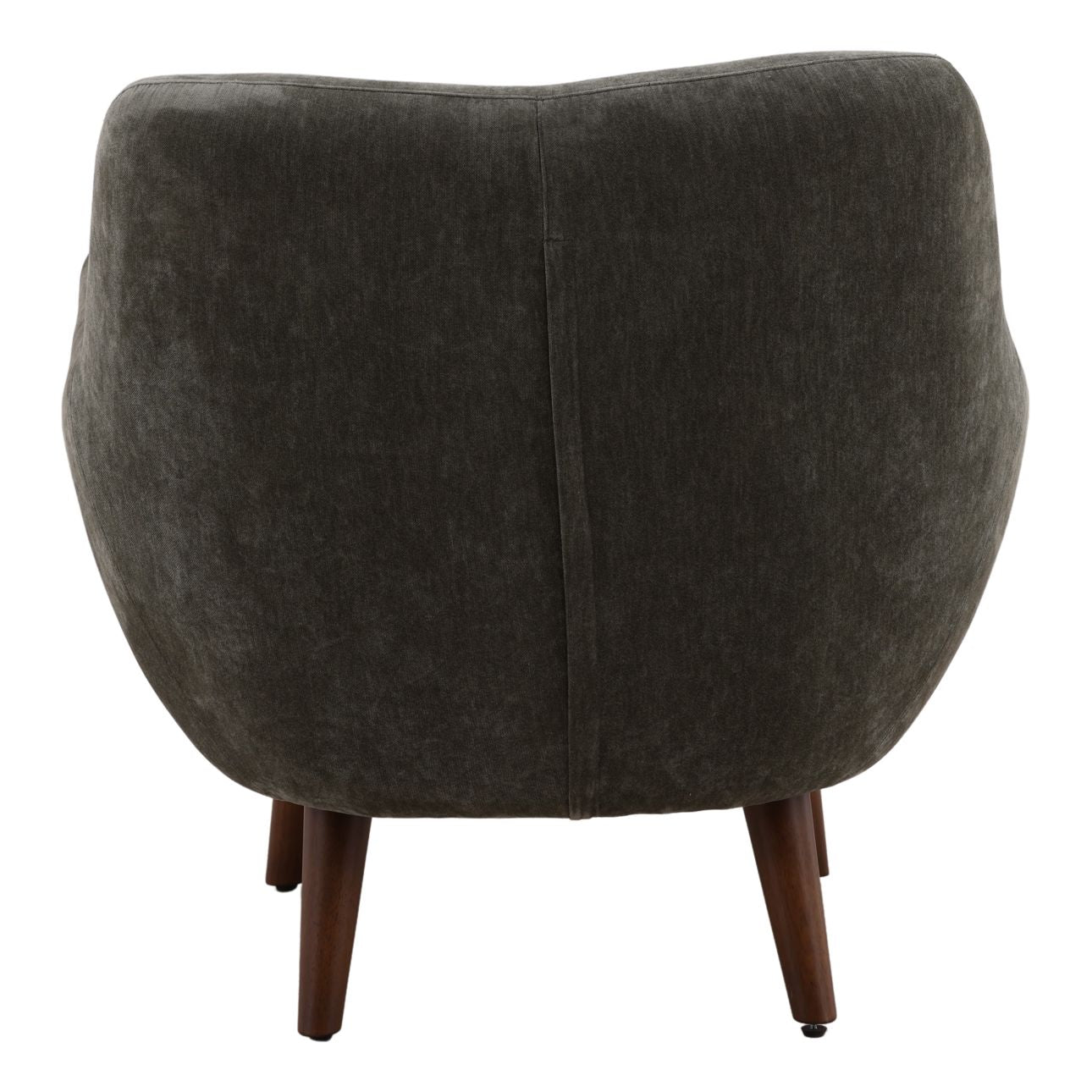 Canna Forest and Brown Chenille Fabric and Rubber Wood Chair 32 in Wide