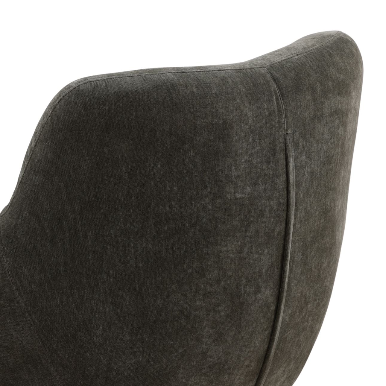 Canna Forest and Brown Chenille Fabric and Rubber Wood Chair 32 in Wide