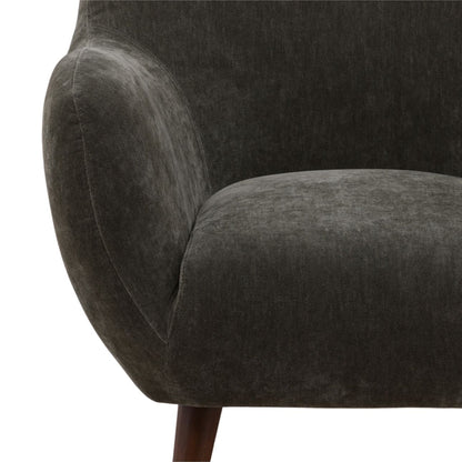 Canna Forest and Brown Chenille Fabric and Rubber Wood Chair 32 in Wide