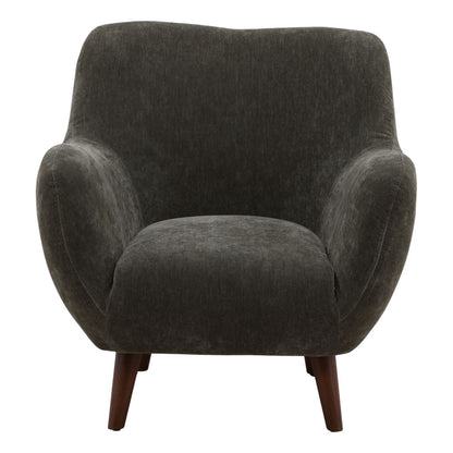 Canna Forest and Brown Chenille Fabric and Rubber Wood Chair 32 in Wide
