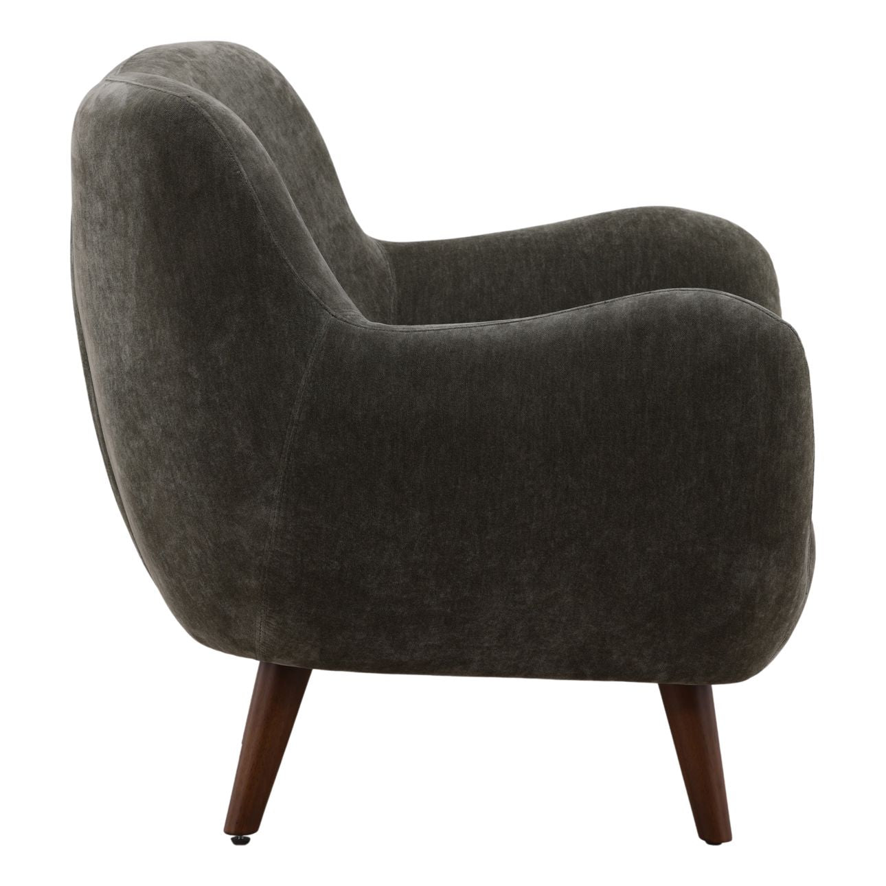 Canna Forest and Brown Chenille Fabric and Rubber Wood Chair 32 in Wide