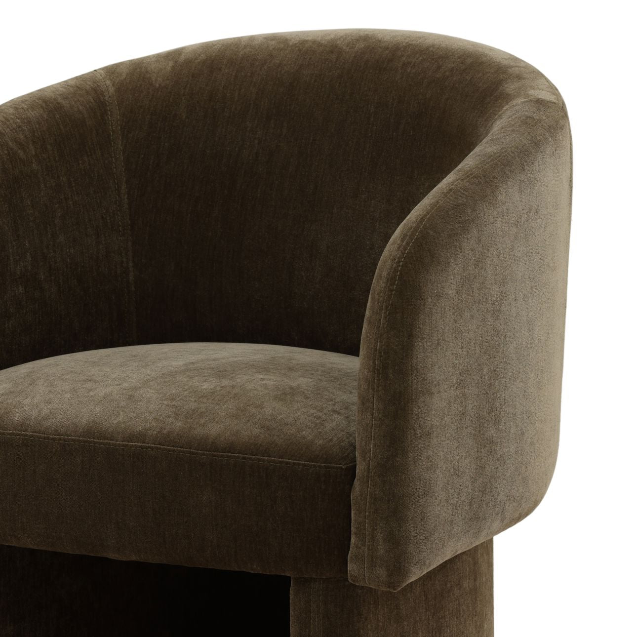 Moss Olive Velvet Fabric Chair 25.5 in Wide
