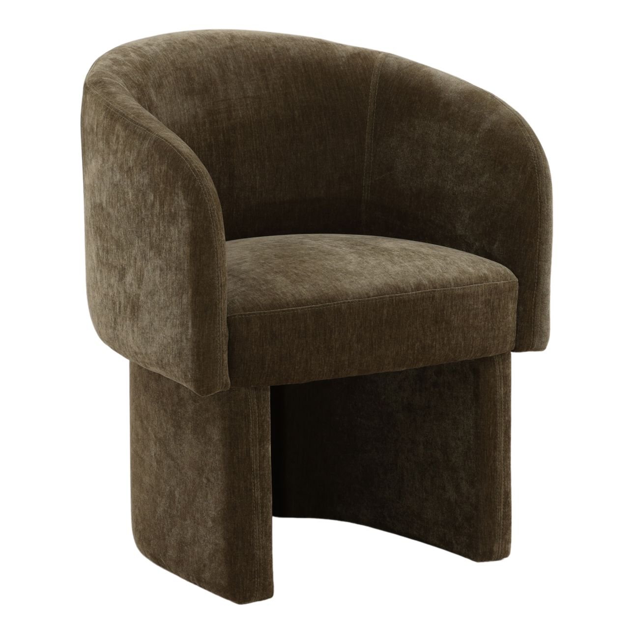Moss Olive Velvet Fabric Chair 25.5 in Wide