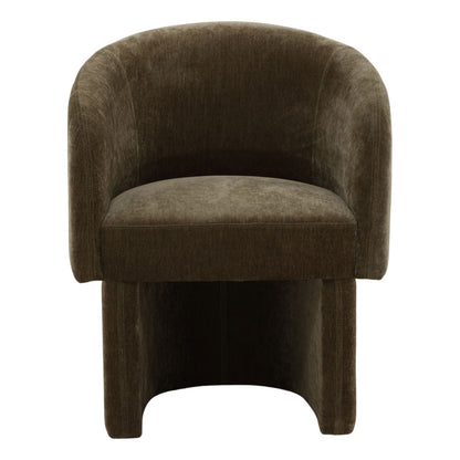 Moss Olive Velvet Fabric Chair 25.5 in Wide