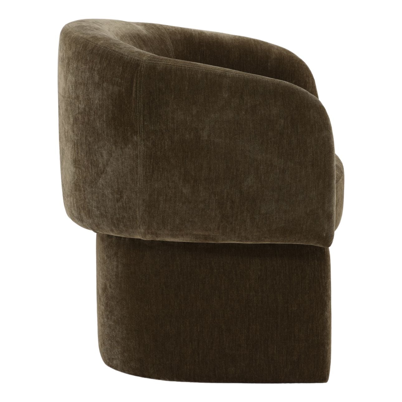 Moss Olive Velvet Fabric Chair 25.5 in Wide