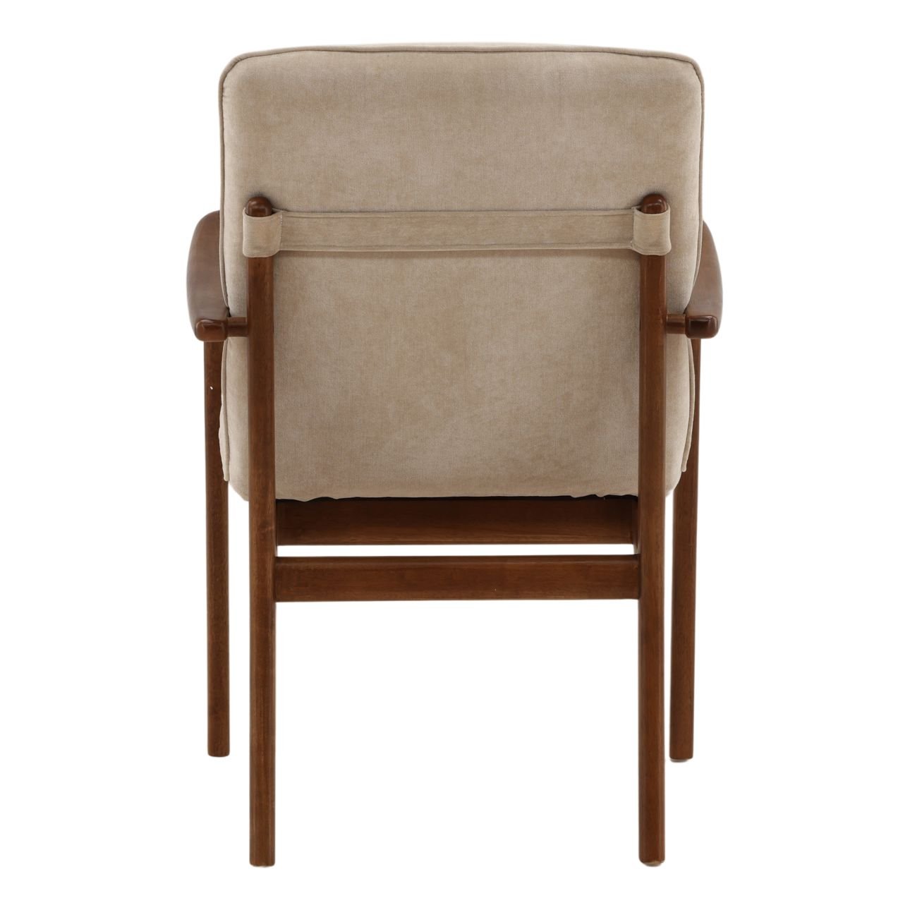 Moss Sand and Brown Velvet Fabric and Rubber Wood Chair 23.5 in Wide