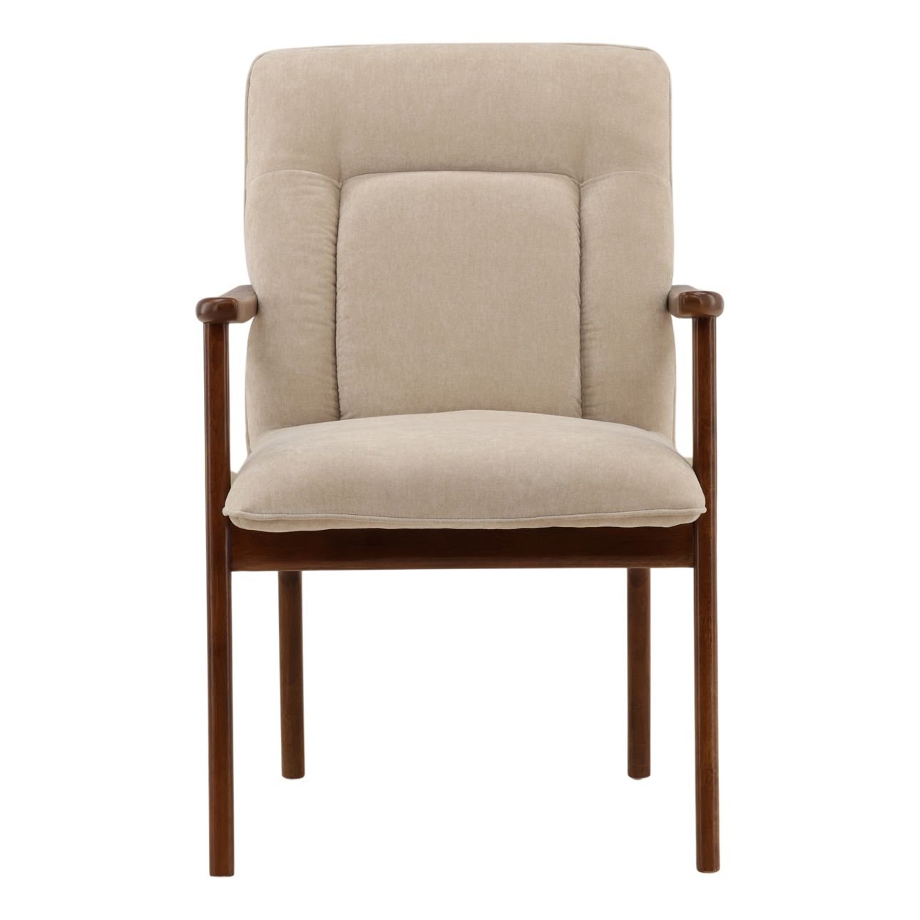 Moss Sand and Brown Velvet Fabric and Rubber Wood Chair 23.5 in Wide