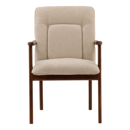 Moss Sand and Brown Velvet Fabric and Rubber Wood Chair 23.5 in Wide