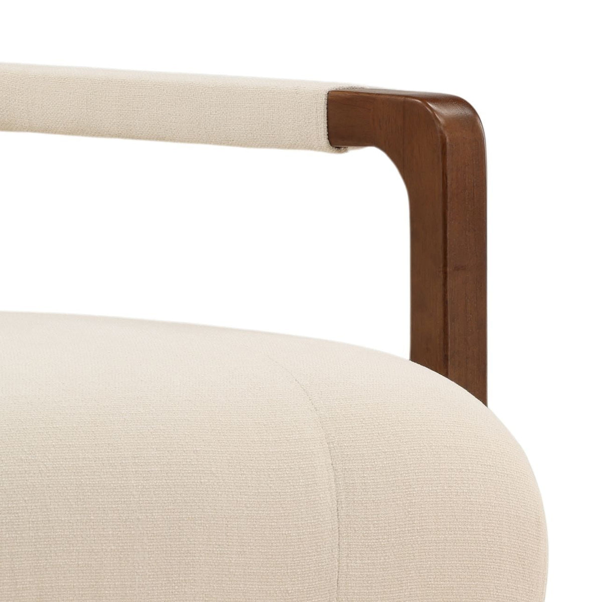 Artisan Basketweave Fabric and Rubber Wood Home Accent