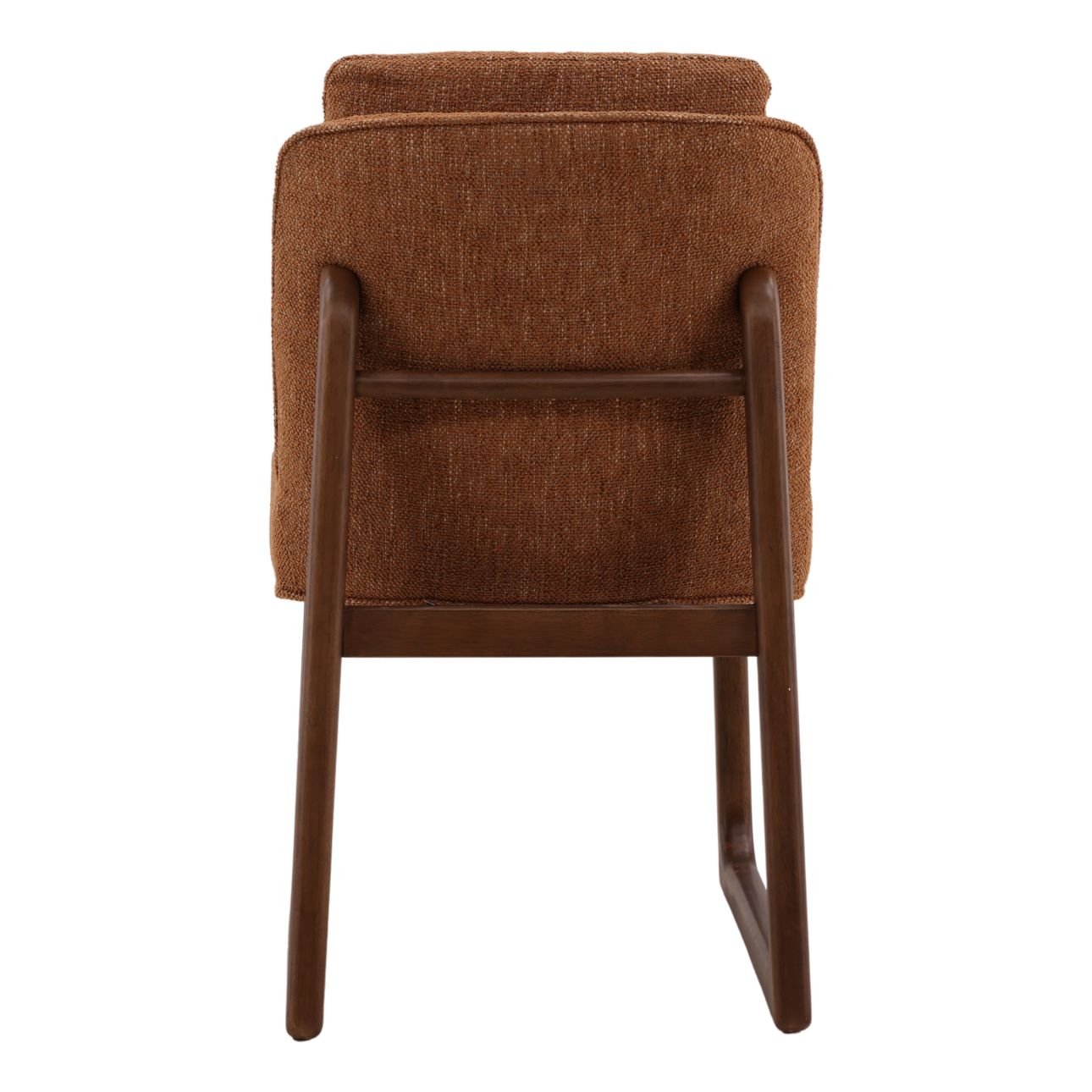 Lola Ginger and Dark Brown Basketweave Fabric and Rubber Wood Chair 20 in Wide