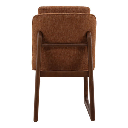 Lola Ginger and Dark Brown Basketweave Fabric and Rubber Wood Chair 20 in Wide