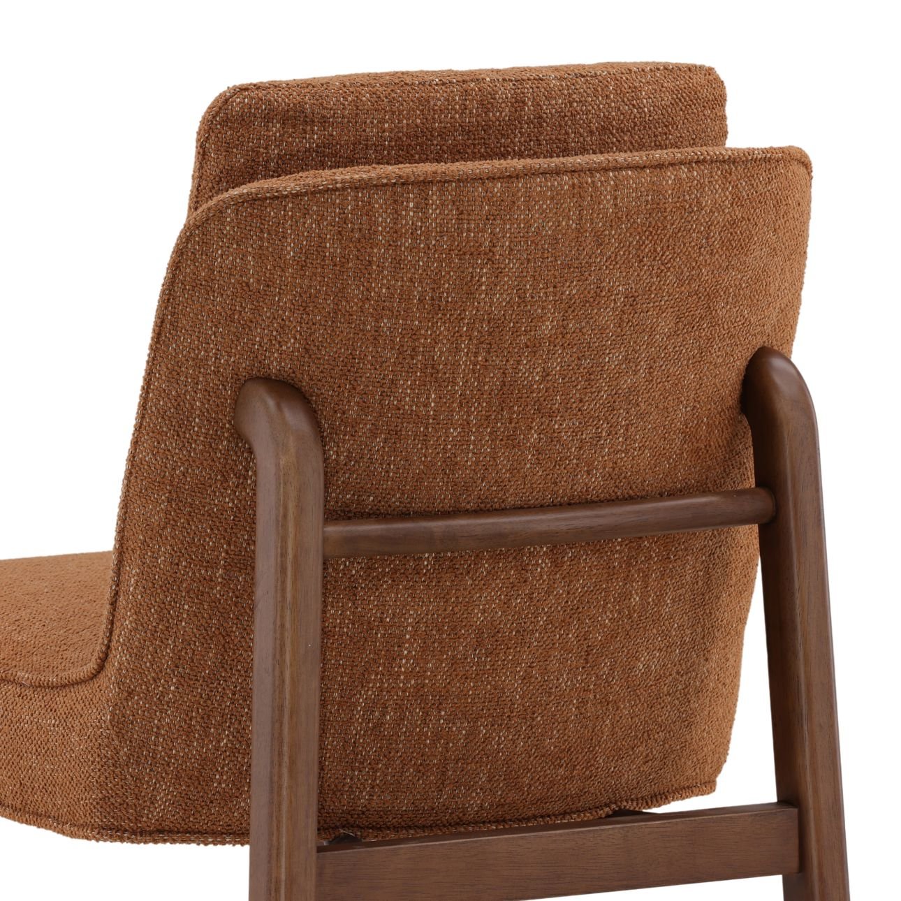 Lola Ginger and Dark Brown Basketweave Fabric and Rubber Wood Chair 20 in Wide