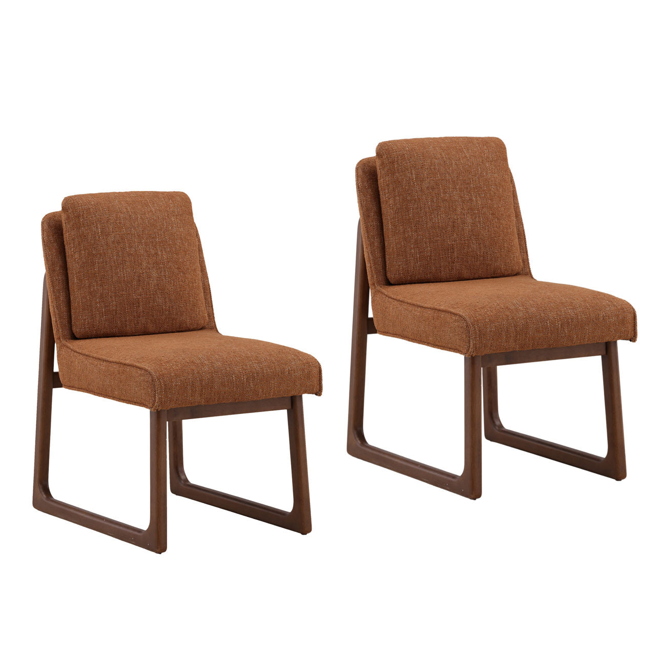 Lola Ginger and Dark Brown Basketweave Fabric and Rubber Wood Chair 20 in Wide