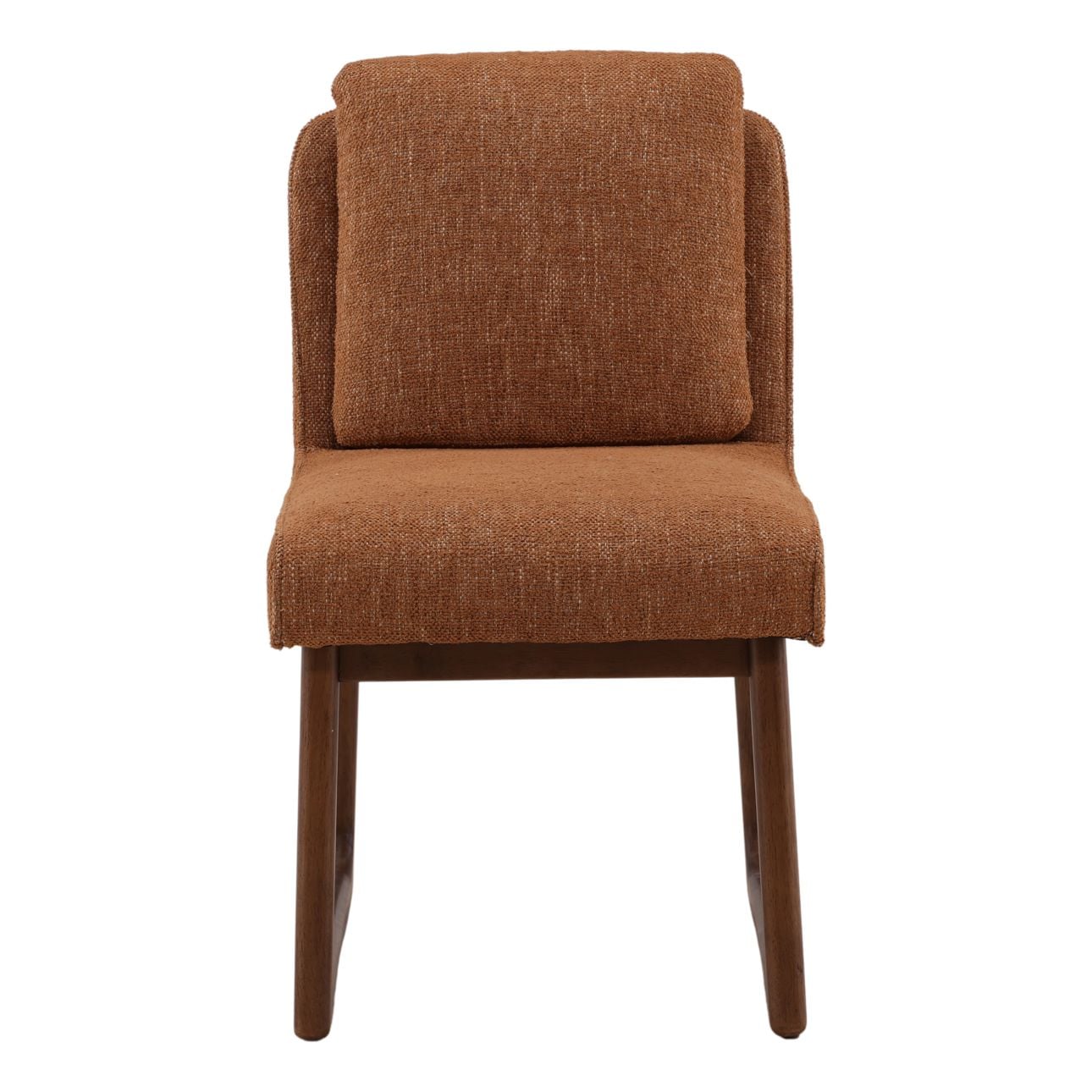 Lola Ginger and Dark Brown Basketweave Fabric and Rubber Wood Chair 20 in Wide