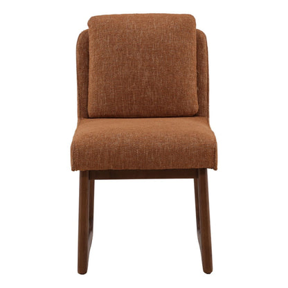 Lola Ginger and Dark Brown Basketweave Fabric and Rubber Wood Chair 20 in Wide