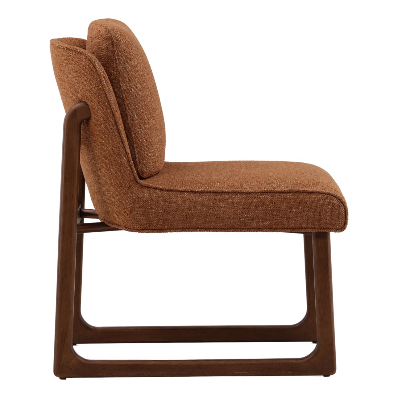 Lola Ginger and Dark Brown Basketweave Fabric and Rubber Wood Chair 20 in Wide