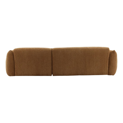 Caramel Chunky Woven Chenille Fabric Sectional 112.5 in Wide