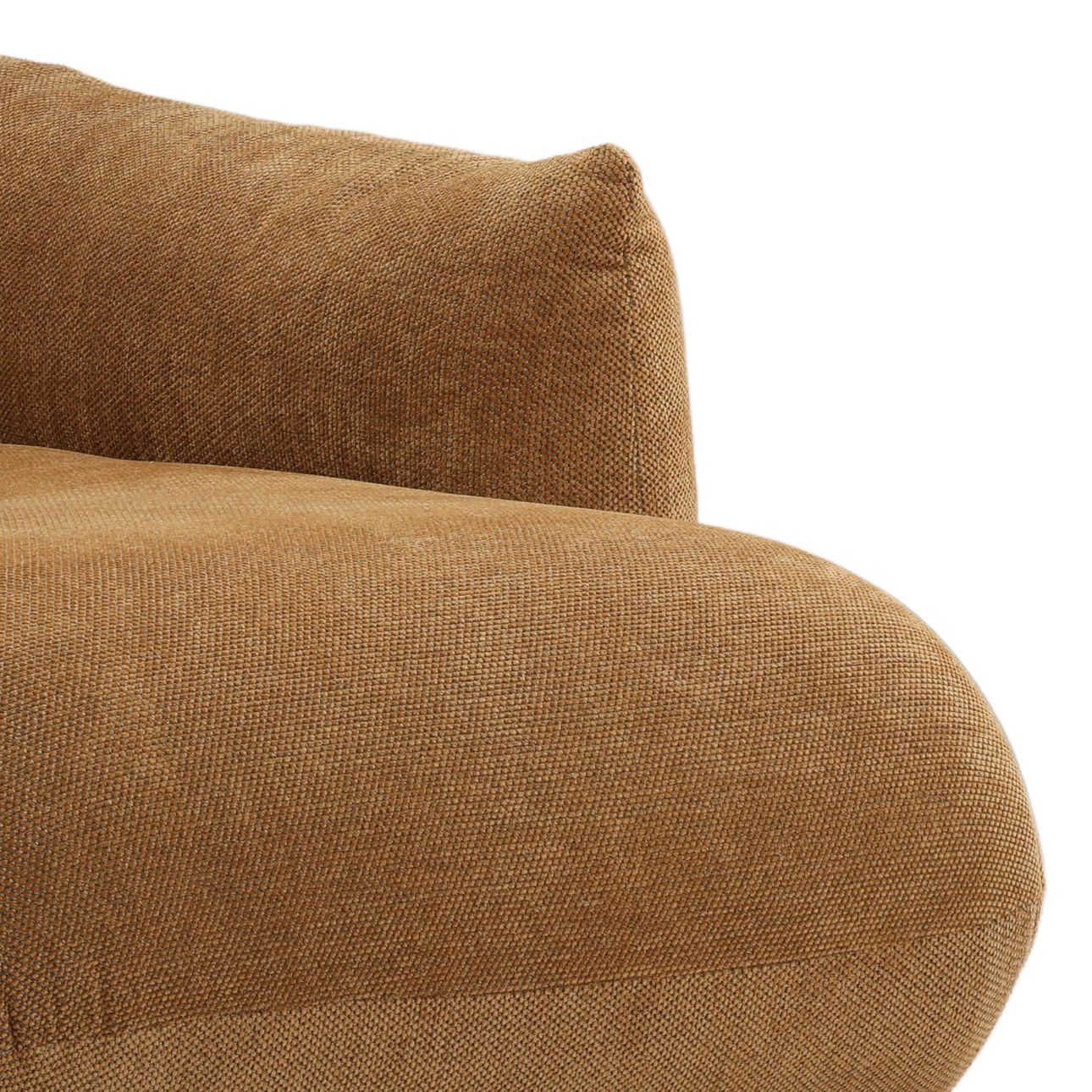 Caramel Chunky Woven Chenille Fabric Sectional 112.5 in Wide