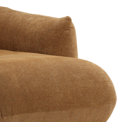 Caramel Chunky Woven Chenille Fabric Sectional 112.5 in Wide