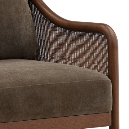 Crafted Velvet Fabric and Rubber Wood Home Accent