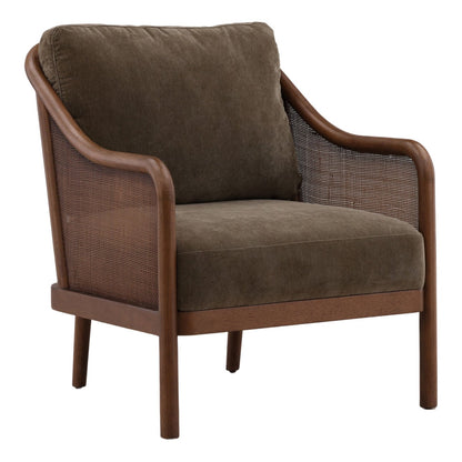 Crafted Velvet Fabric and Rubber Wood Home Accent