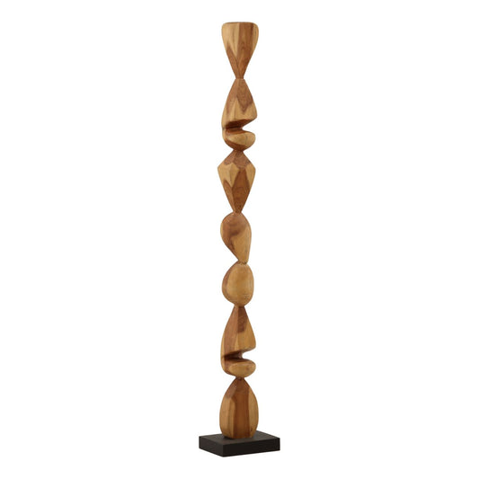 Natural Teak Sculpture 8 in Wide