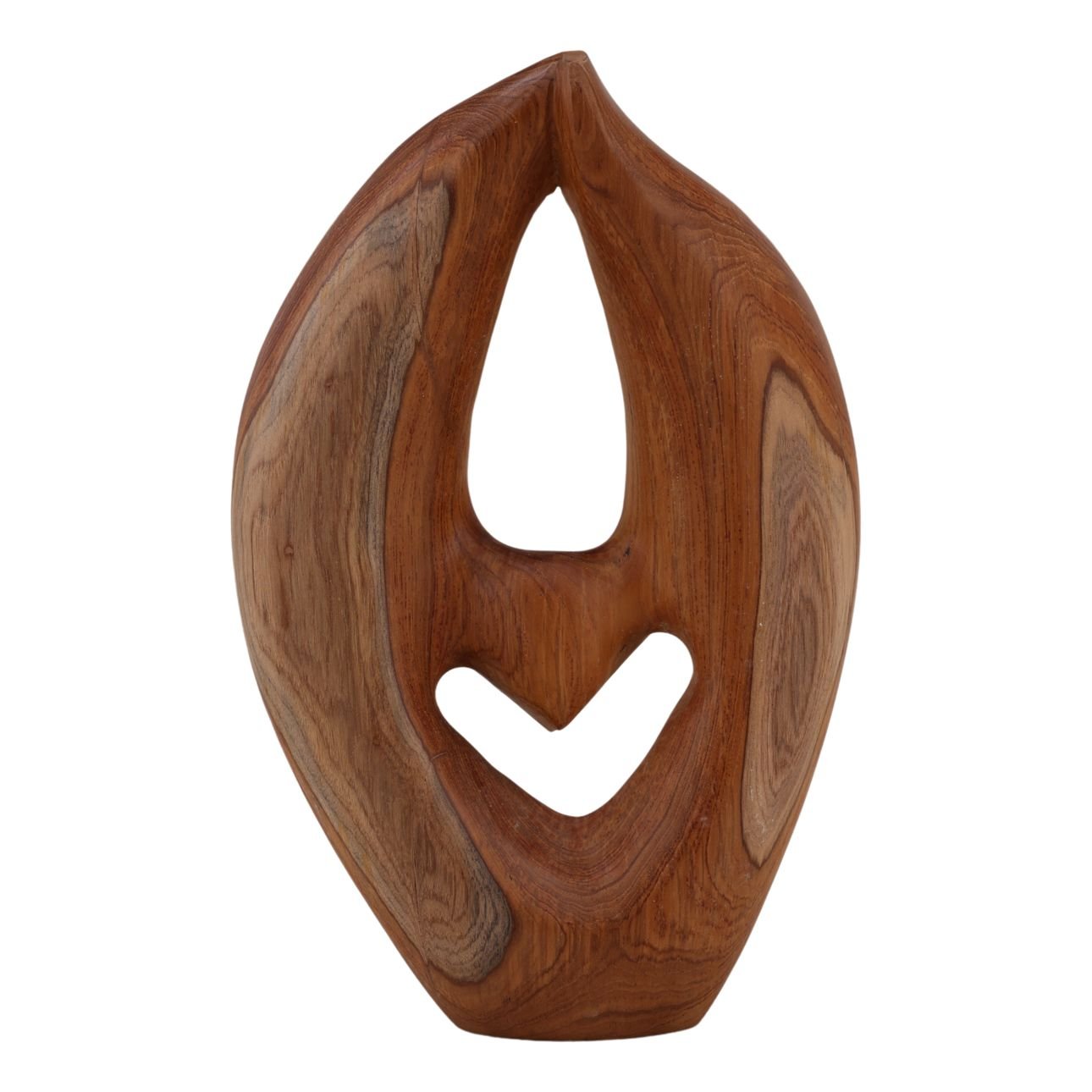 Natural Teak Sculpture 12.5 in Wide