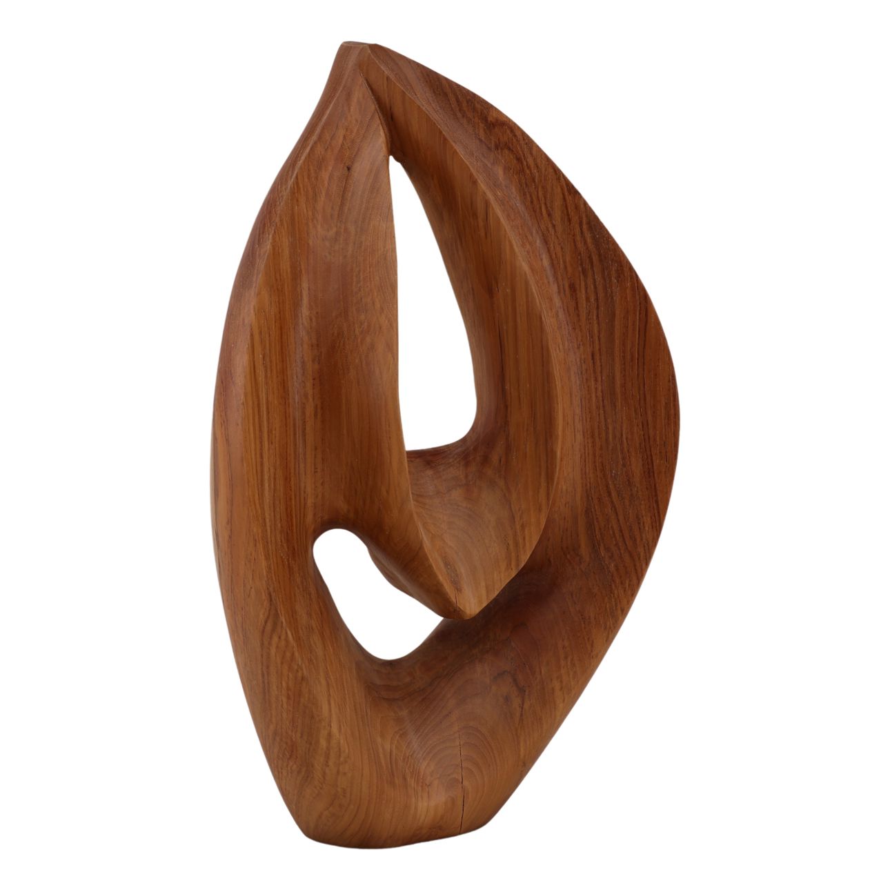 Natural Teak Sculpture 12.5 in Wide