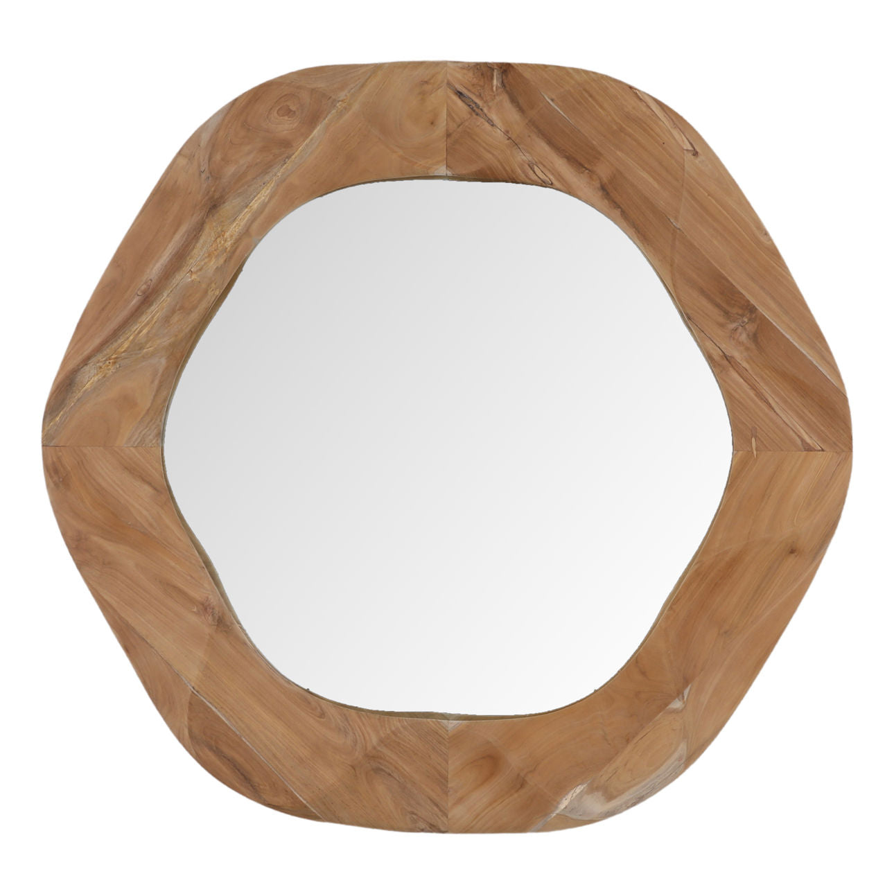 Natural Teak Wood Mirror 47 in Wide