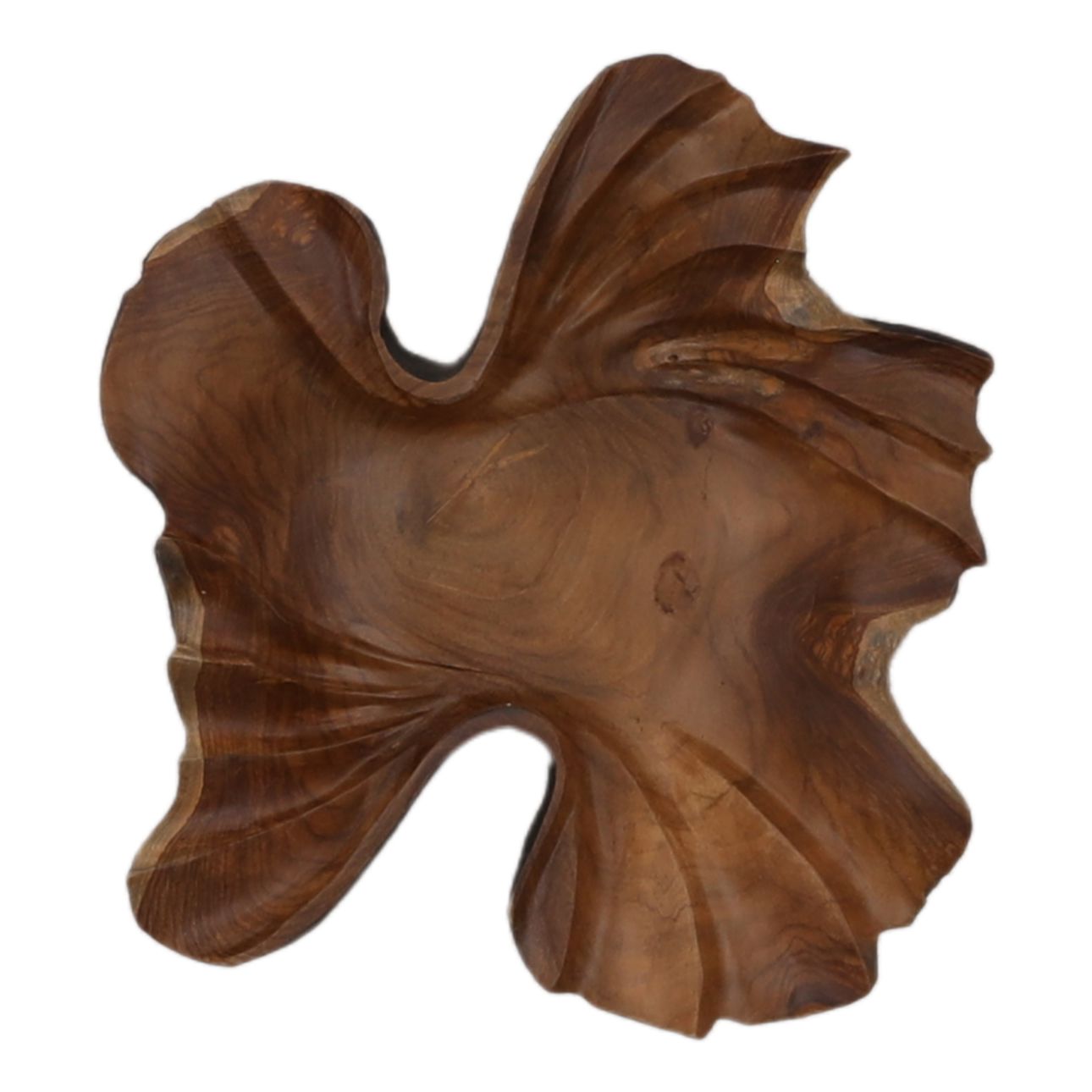 Black and Natural Teak Bowl 16.5 in Wide