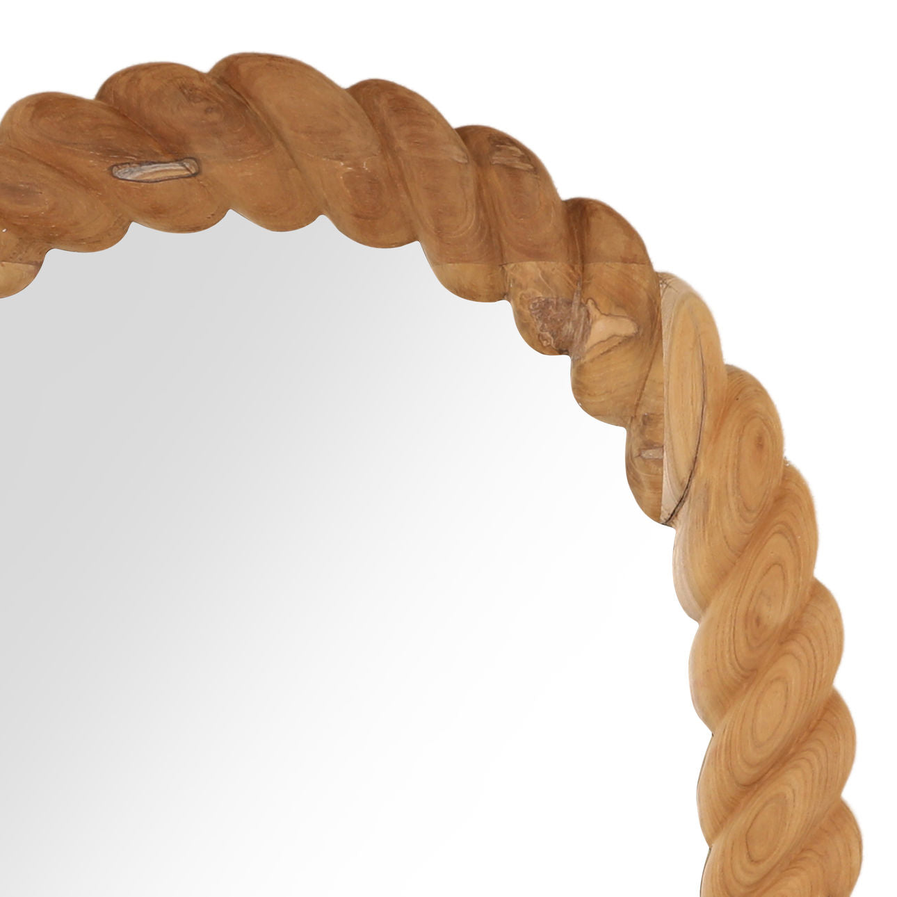 Natural Teak Wood Mirror 33 in Wide