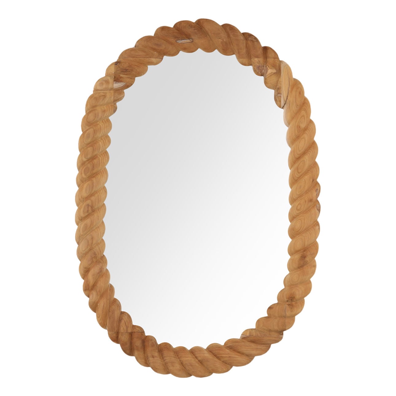 Natural Teak Wood Mirror 33 in Wide
