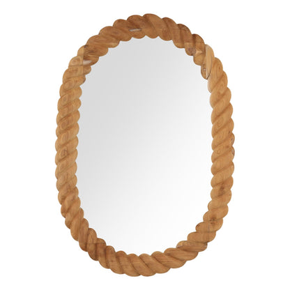Natural Teak Wood Mirror 33 in Wide