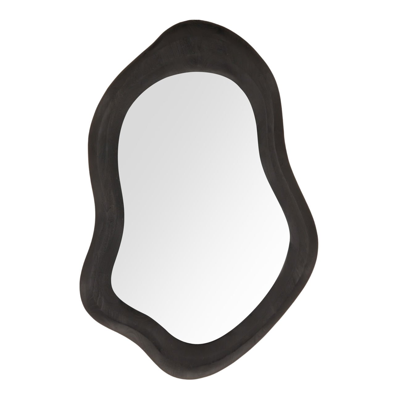 Black Teak Wood Mirror 34.5 in Wide