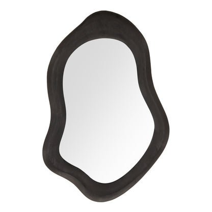 Black Teak Wood Mirror 34.5 in Wide