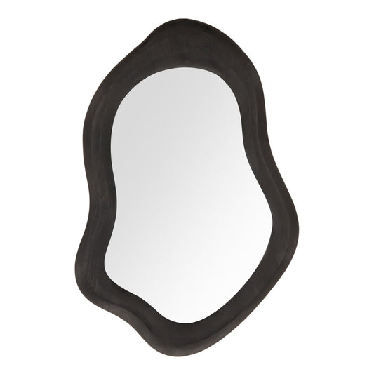 Black Teak Wood Mirror 34.5 in Wide