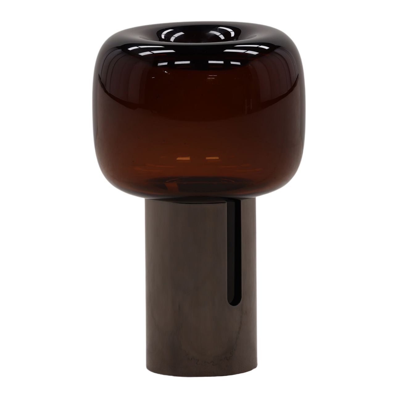 Rust Glass and Iron Vase 7 in Wide