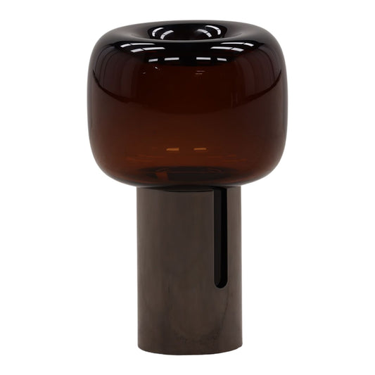 Rust Glass and Iron Vase 7 in Wide