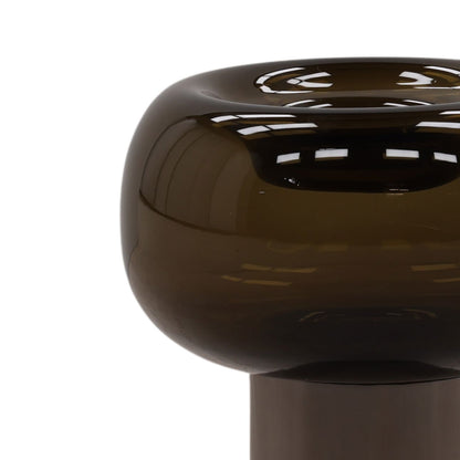 Rust Glass and Iron Vase 7 in Wide