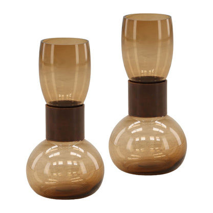 Brown Glass of 6.5 in Wide