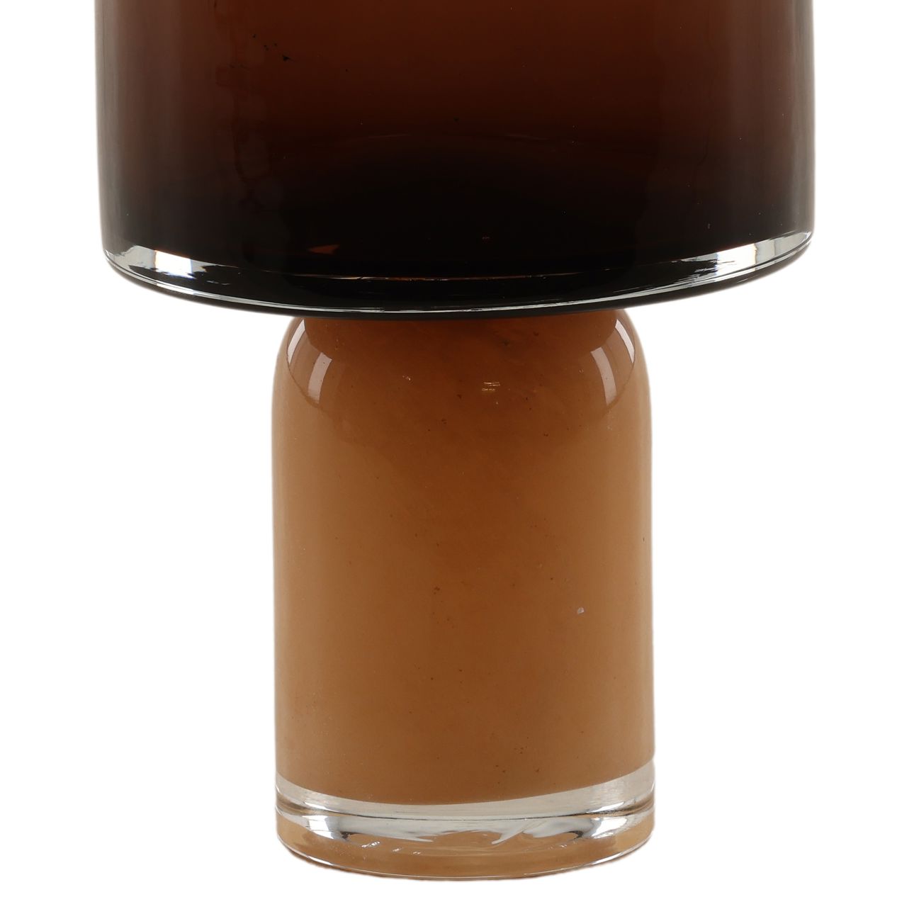 Brown and Amber Glass Vase 6.5 in Wide