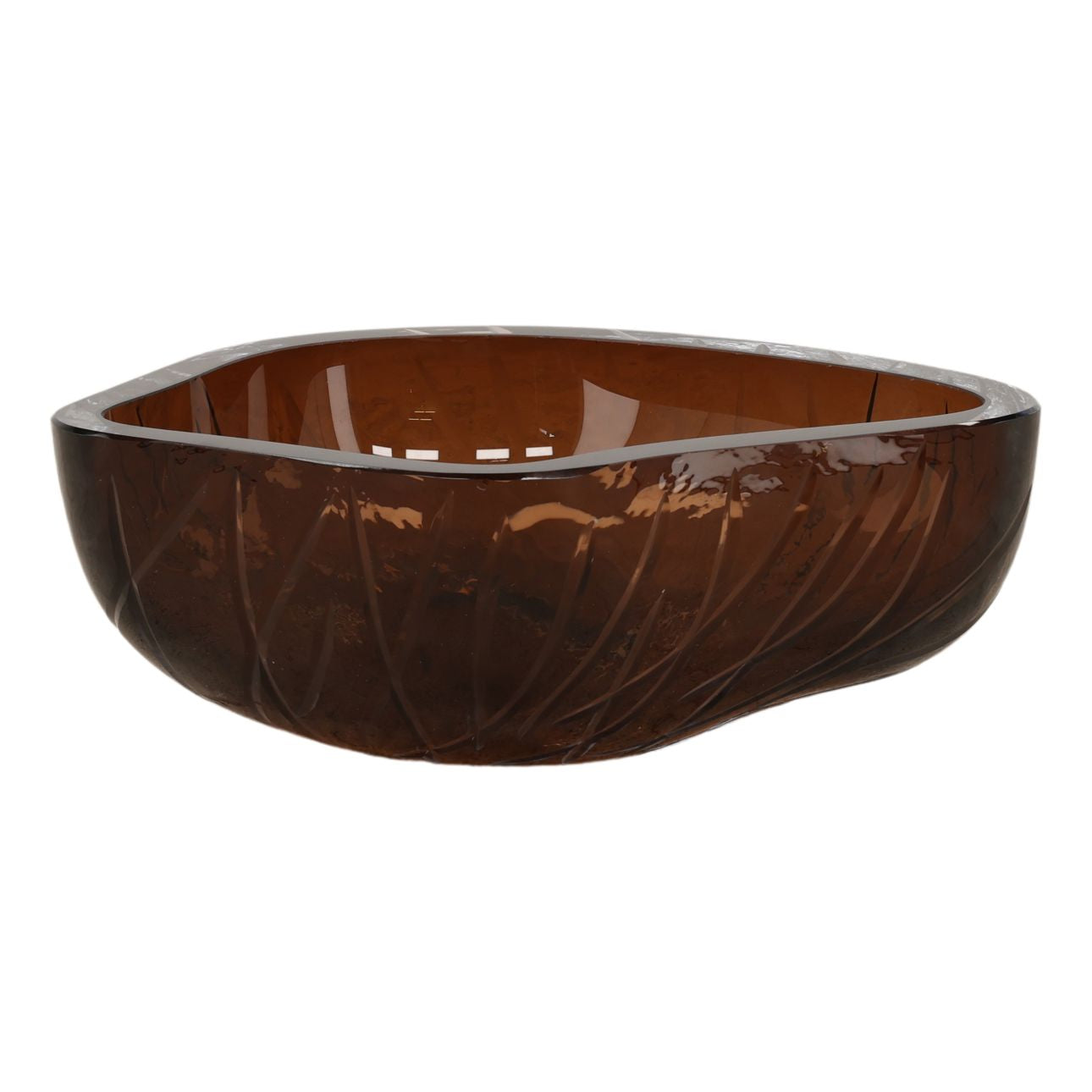 Brown Glass Bowl 11 in Wide