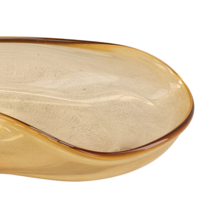 Amber Glass Bowl 17 in Wide