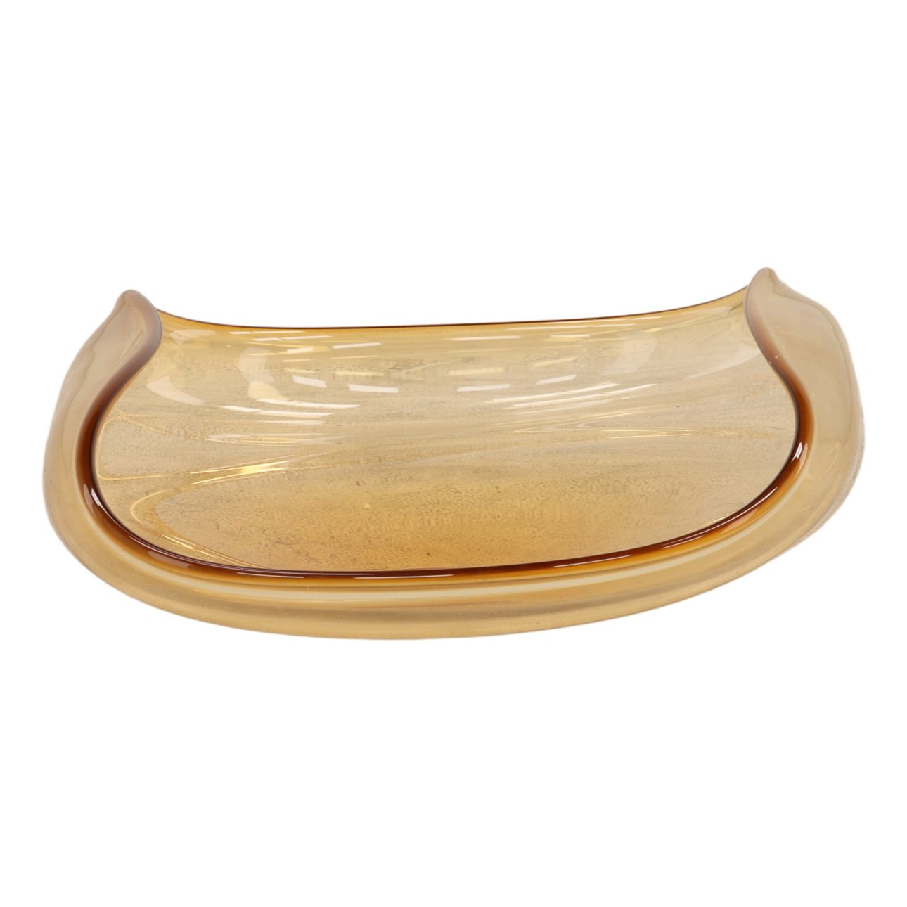 Amber Glass Bowl 17 in Wide