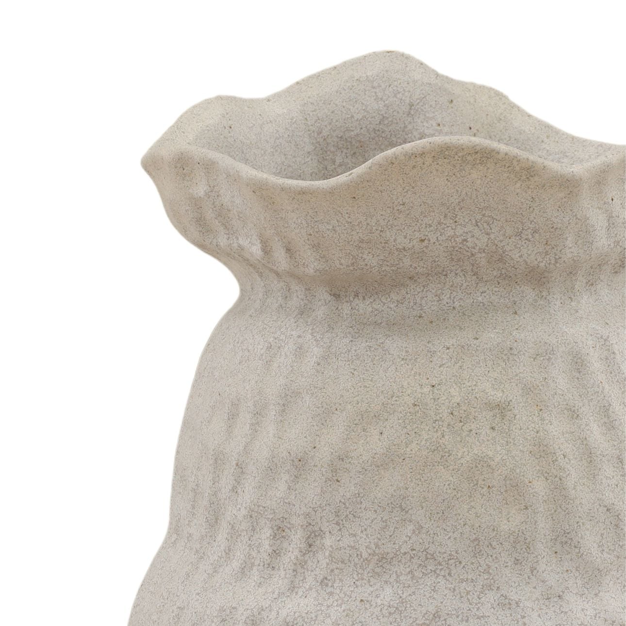 Light Grey Handmade Porcelain Vase 10.5 in Wide
