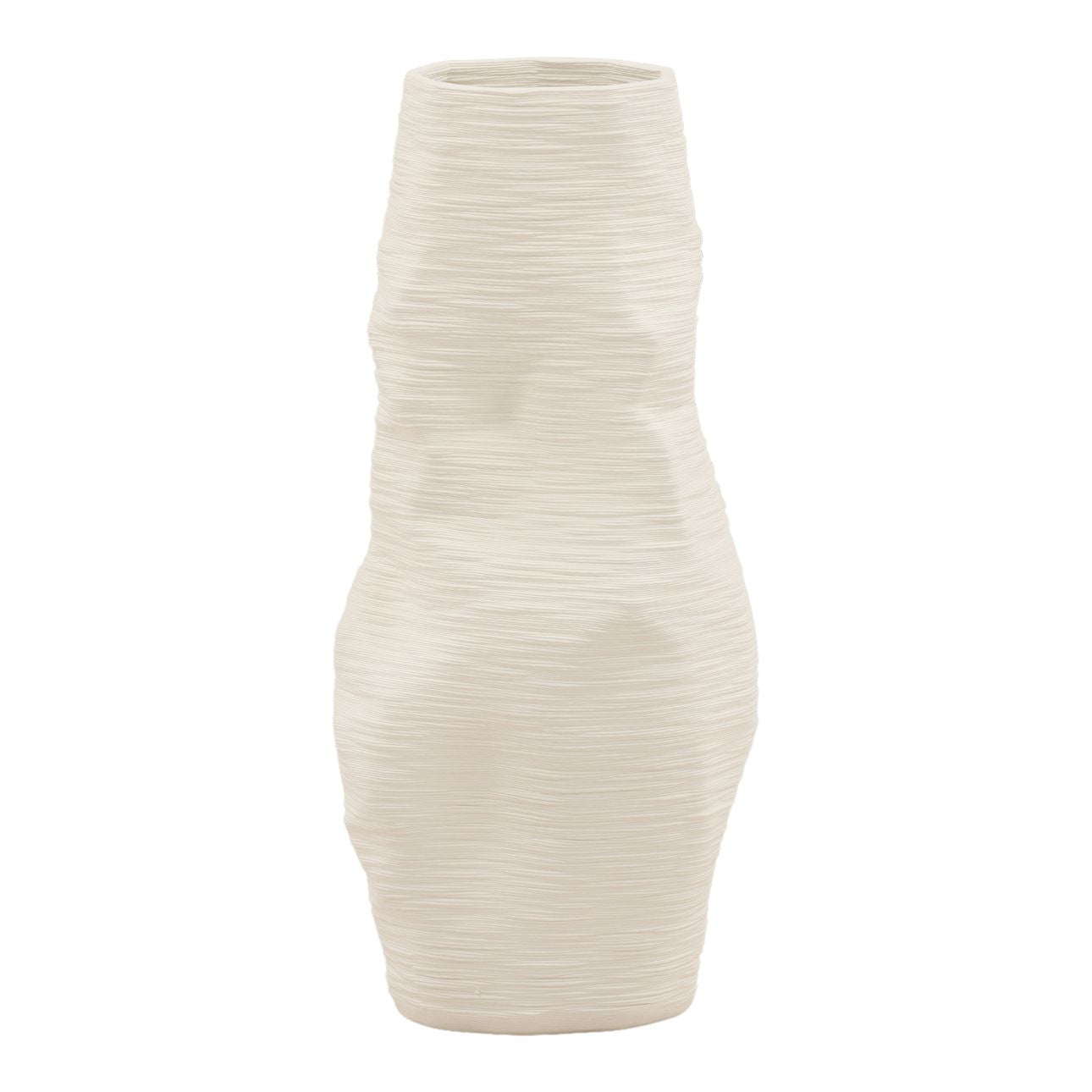 Ivory 3D Printed Porcelain Vase 5.5 in Wide