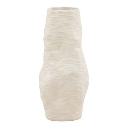 Ivory 3D Printed Porcelain Vase 5.5 in Wide