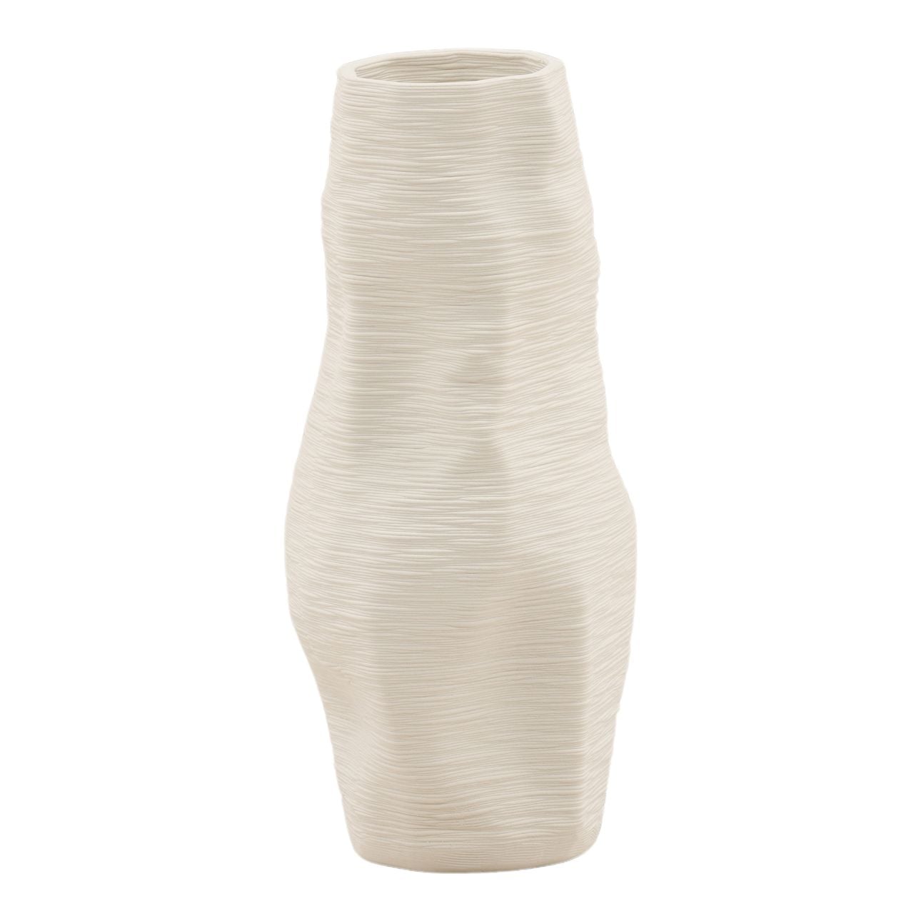 Ivory 3D Printed Porcelain Vase 5.5 in Wide
