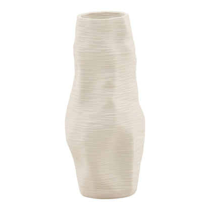 Ivory 3D Printed Porcelain Vase 5.5 in Wide
