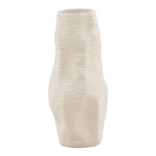 Ivory 3D Printed Porcelain Vase 5.5 in Wide
